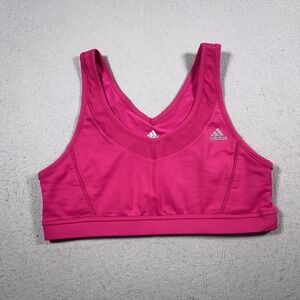 Adidas Sports Bra Women Large Running Yoga Gym Pink Climalite Support Activewear